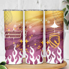 Personalized Brisbane Broncos Skinny Tumbler Y2K Grunge Aesthetic With Cyber Flames and Starburst Graphics