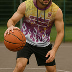 Personalized Brisbane Broncos Sleeveless Hoodie Y2K Grunge Aesthetic With Cyber Flames and Starburst Graphics