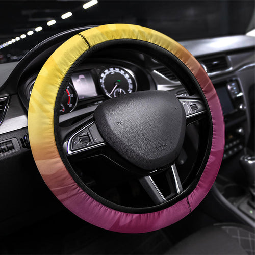 Brisbane Broncos Steering Wheel Cover Y2K Grunge Aesthetic With Cyber Flames and Starburst Graphics