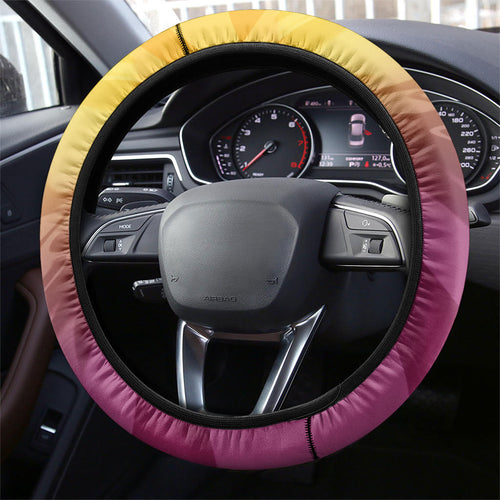Brisbane Broncos Steering Wheel Cover Y2K Grunge Aesthetic With Cyber Flames and Starburst Graphics