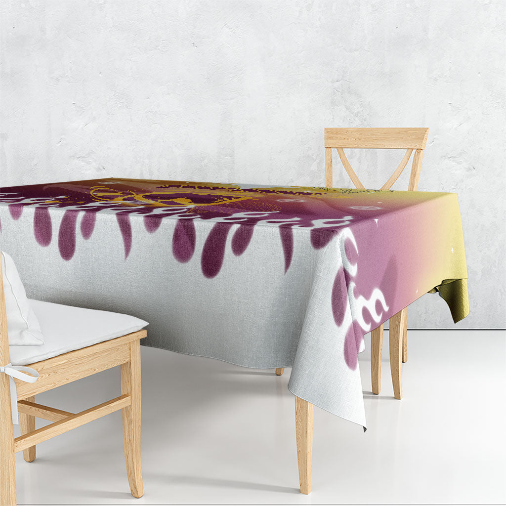 Personalized Brisbane Broncos Tablecloth Y2K Grunge Aesthetic With Cyber Flames and Starburst Graphics