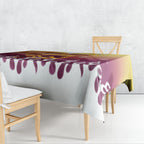 Personalized Brisbane Broncos Tablecloth Y2K Grunge Aesthetic With Cyber Flames and Starburst Graphics