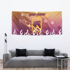 Personalized Brisbane Broncos Tapestry Y2K Grunge Aesthetic With Cyber Flames and Starburst Graphics