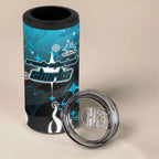 Personalized Cronulla-Sutherland Sharks 4 in 1 Can Cooler Tumbler Y2K Grunge Aesthetic With Cyber Flames and Starburst Graphics
