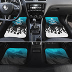 Personalized Cronulla-Sutherland Sharks Car Mats Y2K Grunge Aesthetic With Cyber Flames and Starburst Graphics