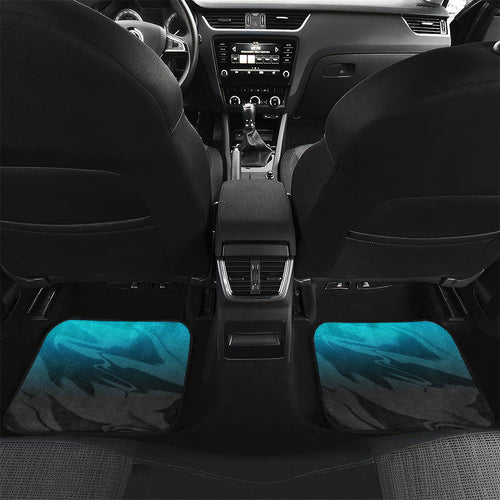 Personalized Cronulla-Sutherland Sharks Car Mats Y2K Grunge Aesthetic With Cyber Flames and Starburst Graphics