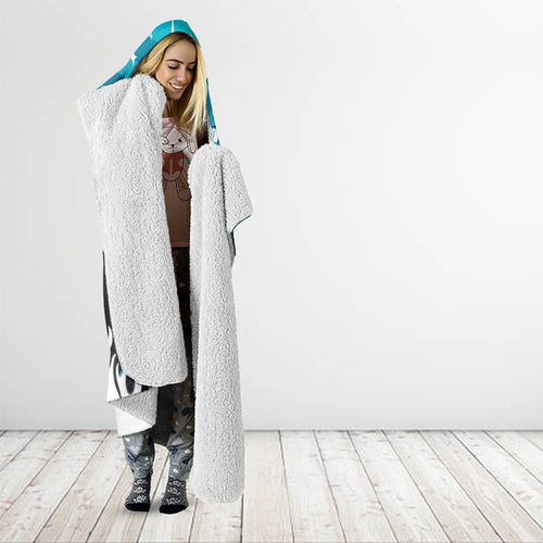 Personalized Cronulla-Sutherland Sharks Hooded Blanket Y2K Grunge Aesthetic With Cyber Flames and Starburst Graphics