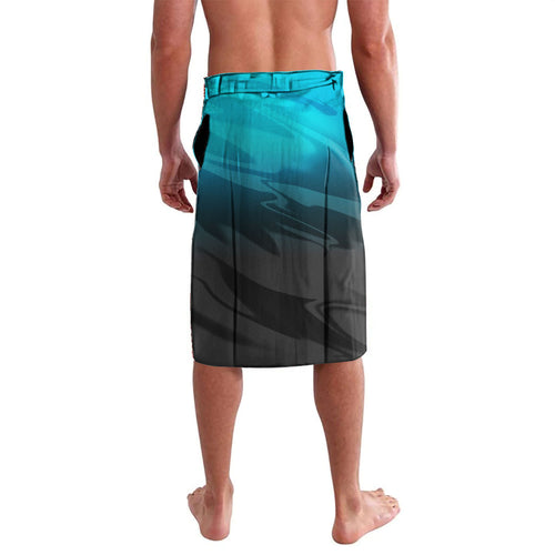 Personalized Cronulla-Sutherland Sharks Lavalava Y2K Grunge Aesthetic With Cyber Flames and Starburst Graphics