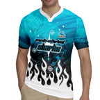 Personalized Cronulla-Sutherland Sharks Rugby Jersey Y2K Grunge Aesthetic With Cyber Flames and Starburst Graphics