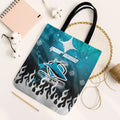 Personalized Cronulla-Sutherland Sharks Tote Bag Y2K Grunge Aesthetic With Cyber Flames and Starburst Graphics