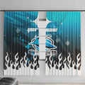 Personalized Cronulla-Sutherland Sharks Window Curtain Y2K Grunge Aesthetic With Cyber Flames and Starburst Graphics
