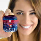 Personalized Newcastle Knights AirPods Case Y2K Grunge Aesthetic With Cyber Flames and Starburst Graphics