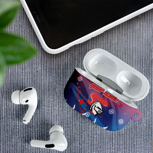 Personalized Newcastle Knights AirPods Case Y2K Grunge Aesthetic With Cyber Flames and Starburst Graphics