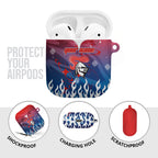 Personalized Newcastle Knights AirPods Case Y2K Grunge Aesthetic With Cyber Flames and Starburst Graphics