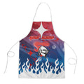 Personalized Newcastle Knights Apron Y2K Grunge Aesthetic With Cyber Flames and Starburst Graphics