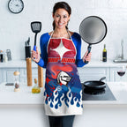 Personalized Newcastle Knights Apron Y2K Grunge Aesthetic With Cyber Flames and Starburst Graphics