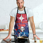 Personalized Newcastle Knights Apron Y2K Grunge Aesthetic With Cyber Flames and Starburst Graphics