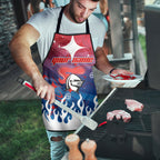 Personalized Newcastle Knights Apron Y2K Grunge Aesthetic With Cyber Flames and Starburst Graphics
