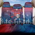 Personalized Newcastle Knights Back Car Seat Cover Y2K Grunge Aesthetic With Cyber Flames and Starburst Graphics