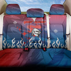Personalized Newcastle Knights Back Car Seat Cover Y2K Grunge Aesthetic With Cyber Flames and Starburst Graphics