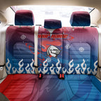 Personalized Newcastle Knights Back Car Seat Cover Y2K Grunge Aesthetic With Cyber Flames and Starburst Graphics