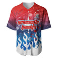 Personalized Newcastle Knights Baseball Jersey Y2K Grunge Aesthetic With Cyber Flames and Starburst Graphics