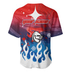 Personalized Newcastle Knights Baseball Jersey Y2K Grunge Aesthetic With Cyber Flames and Starburst Graphics