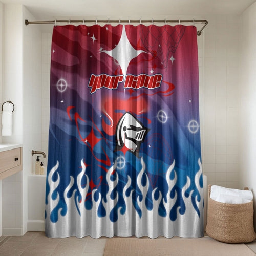 Personalized Newcastle Knights Bathroom Set Y2K Grunge Aesthetic With Cyber Flames and Starburst Graphics