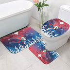 Personalized Newcastle Knights Bathroom Set Y2K Grunge Aesthetic With Cyber Flames and Starburst Graphics