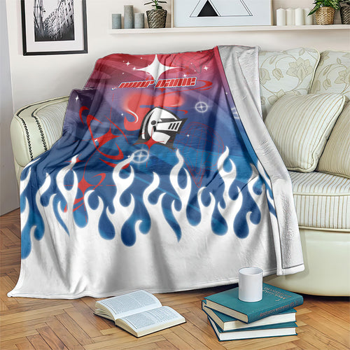 Personalized Newcastle Knights Blanket Y2K Grunge Aesthetic With Cyber Flames and Starburst Graphics