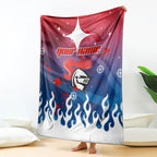 Personalized Newcastle Knights Blanket Y2K Grunge Aesthetic With Cyber Flames and Starburst Graphics