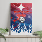 Personalized Newcastle Knights Canvas Wall Art Y2K Grunge Aesthetic With Cyber Flames and Starburst Graphics