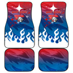 Personalized Newcastle Knights Car Mats Y2K Grunge Aesthetic With Cyber Flames and Starburst Graphics