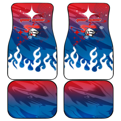Personalized Newcastle Knights Car Mats Y2K Grunge Aesthetic With Cyber Flames and Starburst Graphics