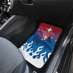 Personalized Newcastle Knights Car Mats Y2K Grunge Aesthetic With Cyber Flames and Starburst Graphics