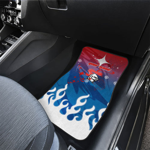 Personalized Newcastle Knights Car Mats Y2K Grunge Aesthetic With Cyber Flames and Starburst Graphics