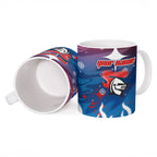 Personalized Newcastle Knights Ceramic Mug Y2K Grunge Aesthetic With Cyber Flames and Starburst Graphics