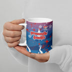 Personalized Newcastle Knights Ceramic Mug Y2K Grunge Aesthetic With Cyber Flames and Starburst Graphics