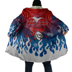 Personalized Newcastle Knights Cloak Y2K Grunge Aesthetic With Cyber Flames and Starburst Graphics