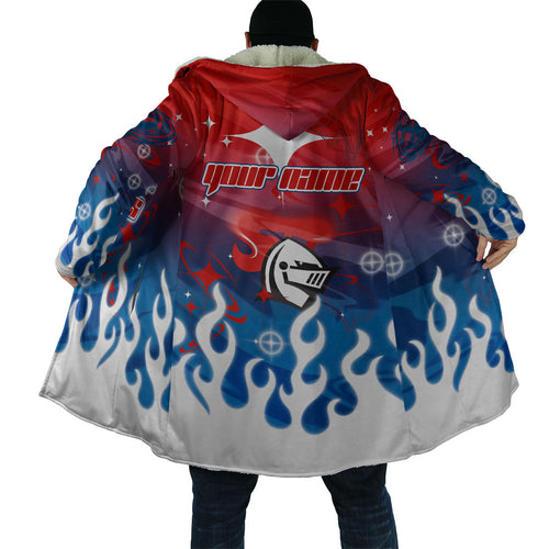 Personalized Newcastle Knights Cloak Y2K Grunge Aesthetic With Cyber Flames and Starburst Graphics