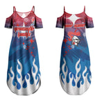 Personalized Newcastle Knights Couples Matching Summer Maxi Dress and Long Sleeve Button Shirt Y2K Grunge Aesthetic With Cyber Flames and Starburst Graphics