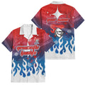 Personalized Newcastle Knights Family Matching Mermaid Dress and Hawaiian Shirt Y2K Grunge Aesthetic With Cyber Flames and Starburst Graphics