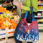 Personalized Newcastle Knights Grocery Bag Y2K Grunge Aesthetic With Cyber Flames and Starburst Graphics