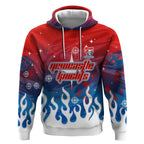 Personalized Newcastle Knights Hoodie Y2K Grunge Aesthetic With Cyber Flames and Starburst Graphics