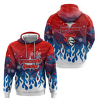 Personalized Newcastle Knights Hoodie Y2K Grunge Aesthetic With Cyber Flames and Starburst Graphics