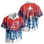 Personalized Newcastle Knights Kid Hawaiian Shirt Y2K Grunge Aesthetic With Cyber Flames and Starburst Graphics
