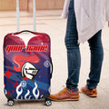 Personalized Newcastle Knights Luggage Cover Y2K Grunge Aesthetic With Cyber Flames and Starburst Graphics