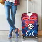 Personalized Newcastle Knights Luggage Cover Y2K Grunge Aesthetic With Cyber Flames and Starburst Graphics
