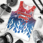 Personalized Newcastle Knights Men Tank Top Y2K Grunge Aesthetic With Cyber Flames and Starburst Graphics