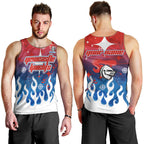 Personalized Newcastle Knights Men Tank Top Y2K Grunge Aesthetic With Cyber Flames and Starburst Graphics
